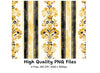 Elegant Damask Stripes Clipart Bundle