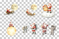 Whimsical Santa Moon Christmas Clipart Bundle - CraftNest - Digital Crafting and Art