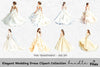 Elegant Wedding Dress Clipart Bundle