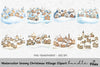 Snowy Christmas Village Clipart Bundle