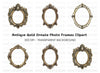 Ornate Golden Oval Frames Clipart Bundle