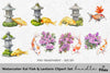 Koi Fish Lantern Clipart Bundle