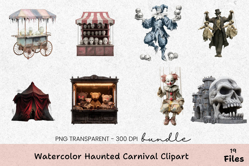 Haunted Carnival Clipart Bundle - CraftNest - Digital Crafting and Art