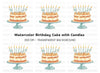 Birthday Cake with Candles Clipart Bundle