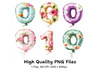 Floral Number Balloons Clipart Bundle