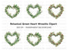 Heart Christmas Wreaths Clipart Bundle
