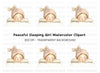 Sleeping Girl with Bow Hat Clipart Bundle