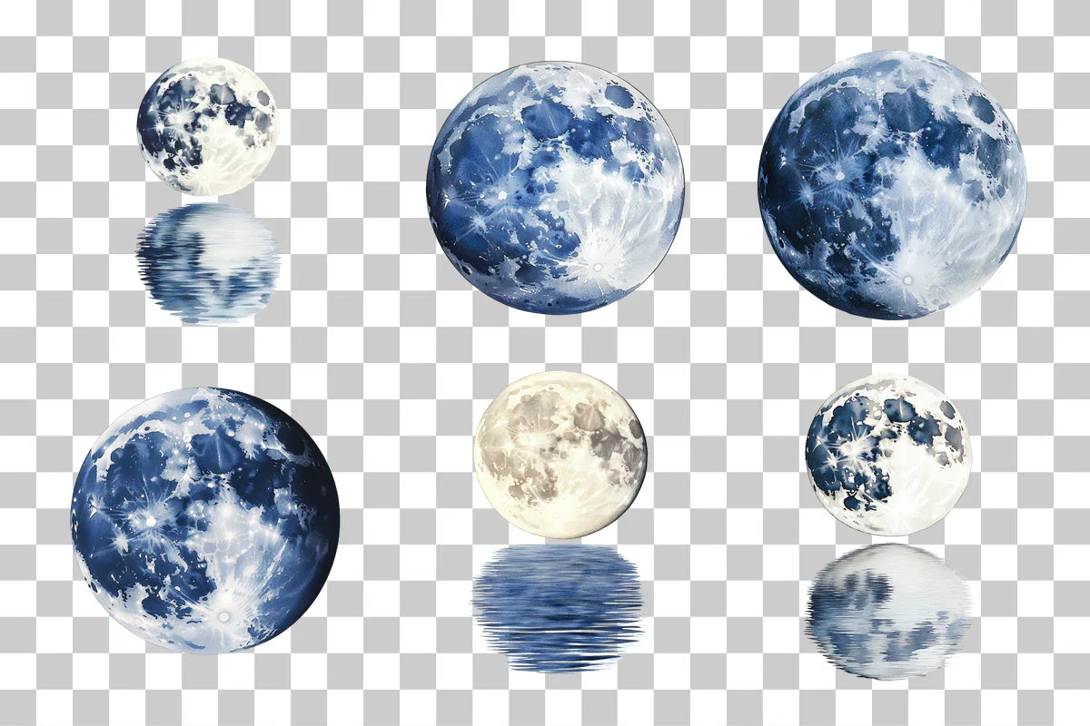Moon Over Water Reflection Clipart Bundle - CraftNest - Digital Crafting and Art