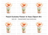Orange Poppy in Pink Vase Clipart Bundle