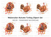 Thanksgiving Turkey Autumn Leaves Clipart Bundle