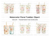 Floral Tumbler Clipart Bundle