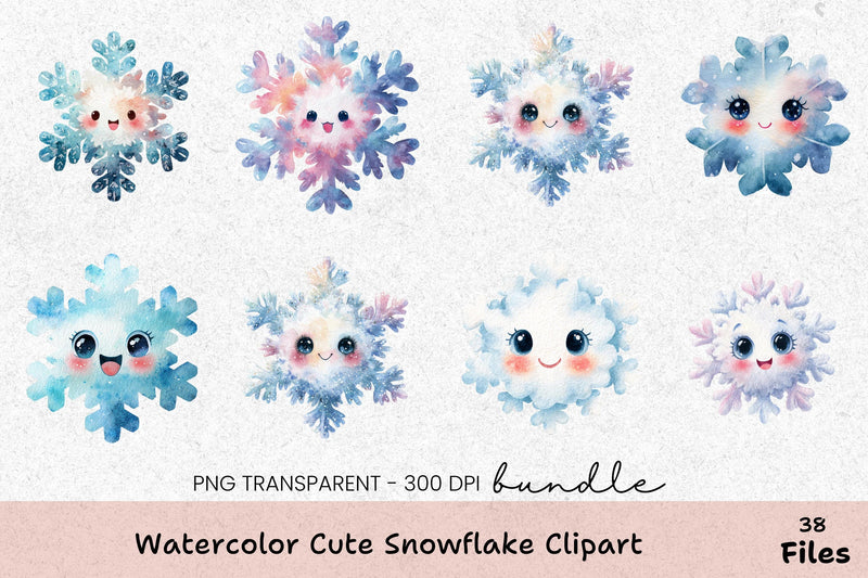Cute Snowflake Clipart Bundle - CraftNest - Digital Crafting and Art