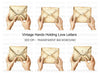 Vintage Letter Hands Clipart Bundle