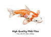 Elegant Koi Fish and Floral Clipart Bundle