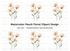 Graceful Orange Floral Clipart Bundle