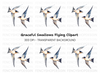 Flying Swallow Birds Clipart Bundle