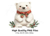 Cute Christmas Polar Bear Clipart Bundle