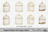 Elegant Golden Bird Cages Clipart Bundle