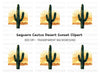 Saguaro Cactus Desert Sunset Clipart Bundle