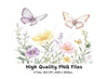 Butterflies Lavender Clipart Bundle