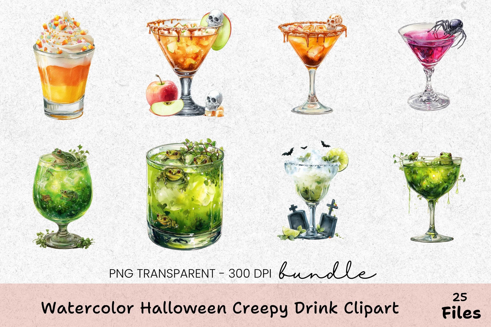 Halloween Creepy Drink Clipart Bundle - CraftNest - Digital Crafting and Art