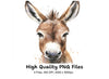 Adorable Donkey Faces Clipart Bundle