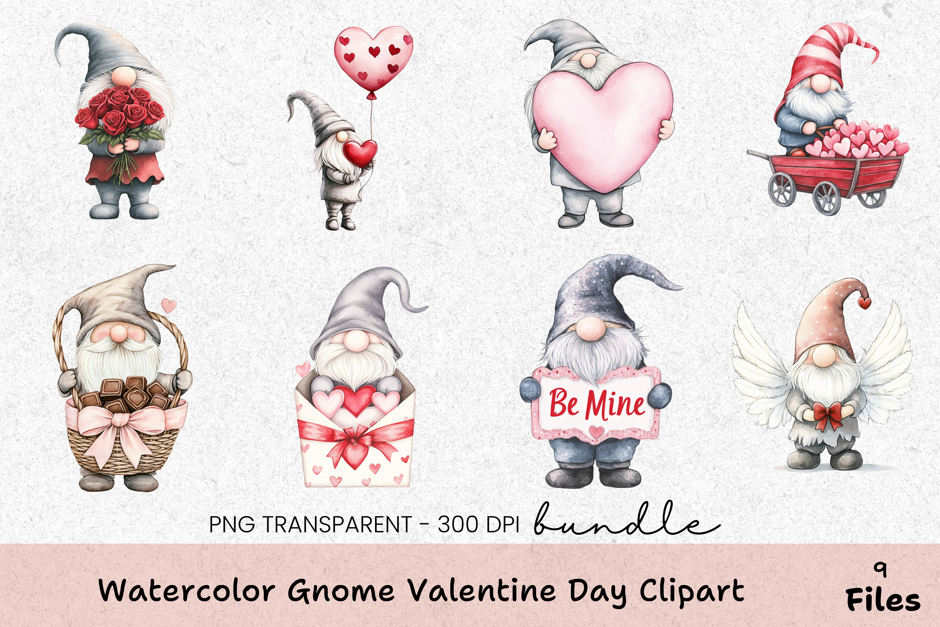 Gnome Valentine's Day Clipart Bundle
