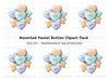 Cute Pastel Heart and Star Buttons Clipart Bundle