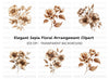 Elegant Sepia Floral Clipart Bundle