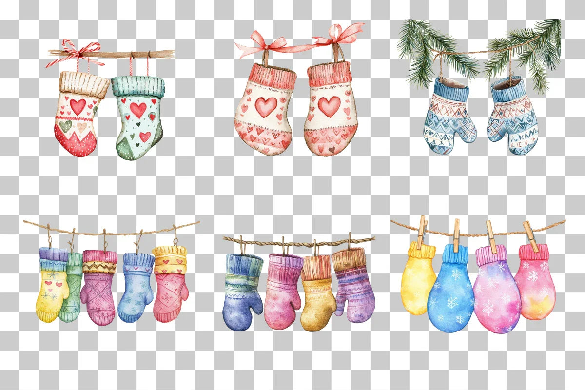 Winter Socks and Mittens Clipart Bundle - CraftNest - Digital Crafting and Art