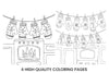 Christmas Mittens Drying on Line Coloring Books