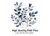Blue and Gold Leaf Clipart Bundle