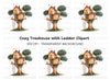 Cozy Woodland Treehouse Clipart Bundle