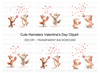 Cute Squirrels and Hearts Clipart Bundle