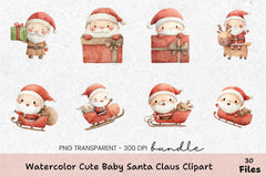 Cute Baby Santa Claus Clipart Bundle - CraftNest - Digital Crafting and Art