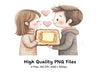 Cute Couple Toast Love Clipart Bundle