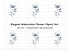 Elegant Black and White Flower Clipart Bundle