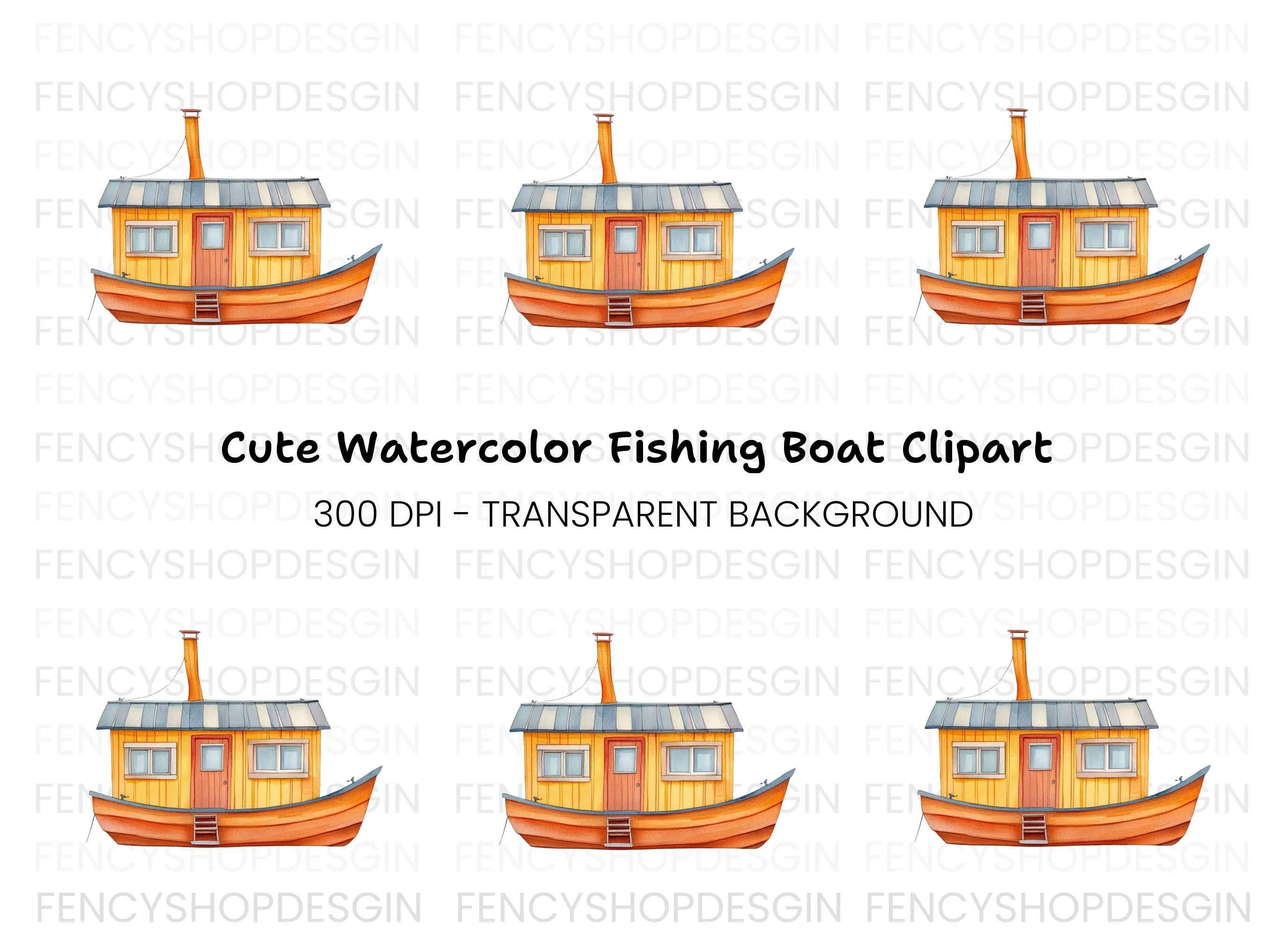 Charming Houseboat Clipart Bundle