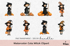 Cute Witch Clipart Bundle - CraftNest - Digital Crafting and Art