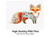 Vibrant Folk Fox Clipart Bundle