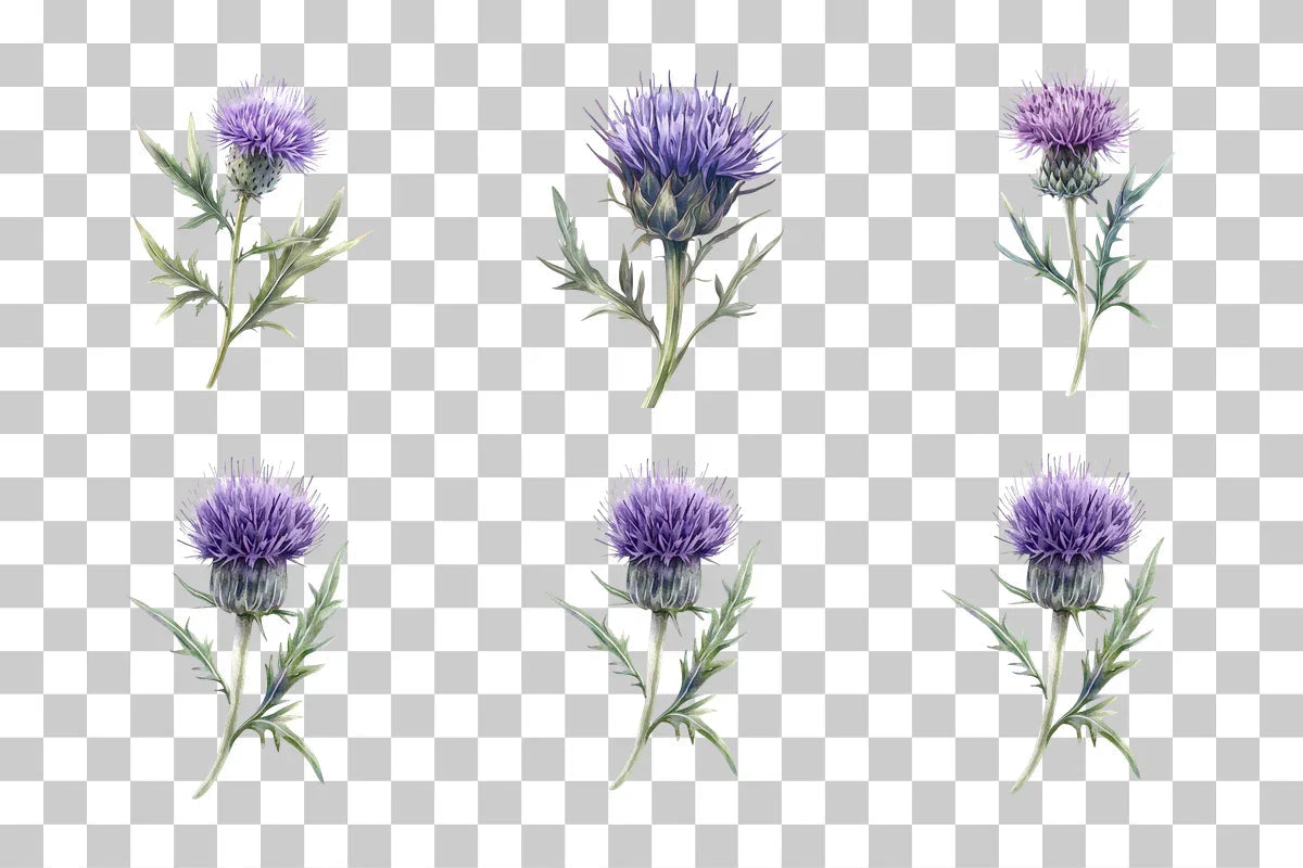 Wild Thistle Flower Clipart Bundle - CraftNest - Digital Crafting and Art