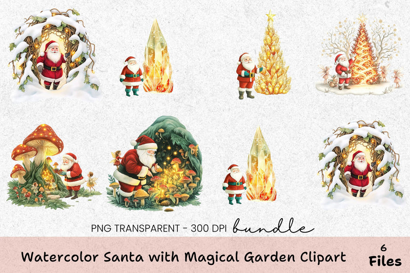 Santa's Magical Garden Clipart Bundle - CraftNest - Digital Crafting and Art