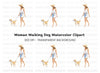 Woman Walking Dog Clipart Bundle
