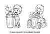 Kids Cleaning Up Gift Wrapping Trash Coloring Books