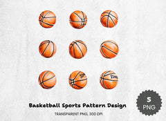 Basketball Sports Pattern Design Clipart Bundle - CraftNest - Digital Crafting and Art