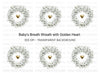 Baby Breath Wreath Gold Heart Clipart Bundle