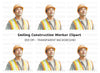 Confident Male Construction Worker Clipart Bundle