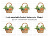 Fresh Harvest Basket Clipart Bundle