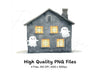 Spooky Haunted House Ghost Clipart Bundle
