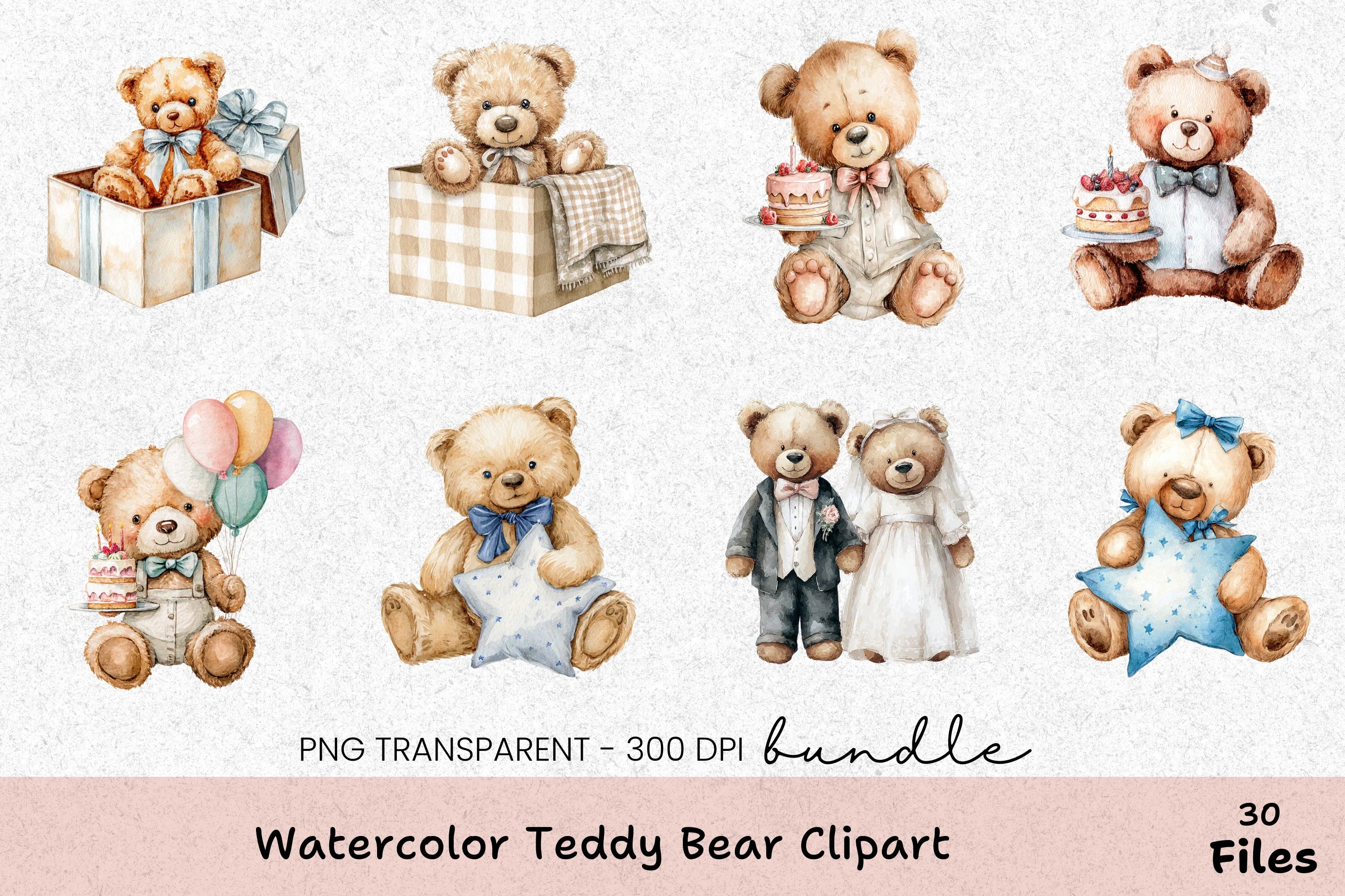 Teddy Bear Clipart Bundle Collection - CraftNest - Digital Crafting and Art